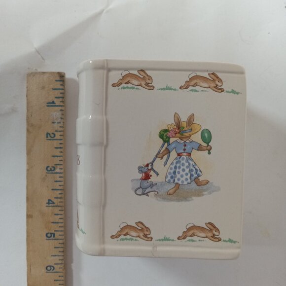 Bunnykins Royal Doulton Child's COIN SAVINGS BANK Peter Rabbit Book w/ Box - Picture 12 of 16